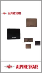 Billetera  ALPINE SKATE para hombre, confeccionada en PU de muy buena calidad, con una división y porta tarjetas. Color surtido igual a la imagen.  Pack por unidad. 
Medida 8cm x 11cm x 2cm