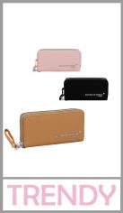 Billetera fichero de pu TRENDY de doble compartimiento con varios compartimentos internos y cierre perimetral. Divisores y tarjetero y llavero de tira desmontable. 
Excelentes detalles y terminaciones según imagen
 Medidas: 10cm x 20cm. Colores surtidos. Pack por unidad.