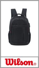 Mochila Wilson, en lona diferenciada, con una división (PORTA NOTEBOOK) más otros dos bolsillos frontales con cierre y dos laterales de red. Excelentes detalles de terminación, espalda reforzada.  Contiene bolsillo porta botella  Tamaño: 46.5cm x 33cm x 15.5cm. Pack por unidad.