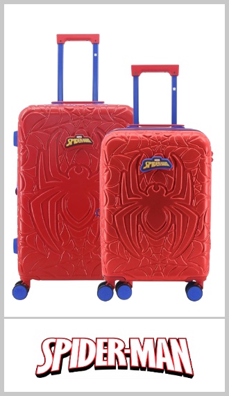 Set de dos valijas SPIDERMAN de 20 y 24, rígidas en ABS. Incluyen dos ruedas reforzadas y carro reforzado con manija extensible, fuelle incorporado para ampliar la capacidad de carga y candado incorporado. Ideal para viajes cortos o largos, con termoformado en la valija del personaje. Medidas: set x 2 unidades de 20 + 24. Pack por unidad.
