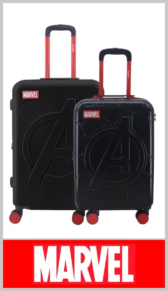 Set de dos valijas AVENGERS de 20 y 24, rígidas en ABS. Incluyen dos ruedas reforzadas y carro reforzado con manija extensible, fuelle incorporado para ampliar la capacidad de carga y candado incorporado. Ideal para viajes cortos o largos, con termoformado en la valija del personaje. Medidas: set x 2 unidades de 20 + 24. Pack por unidad.